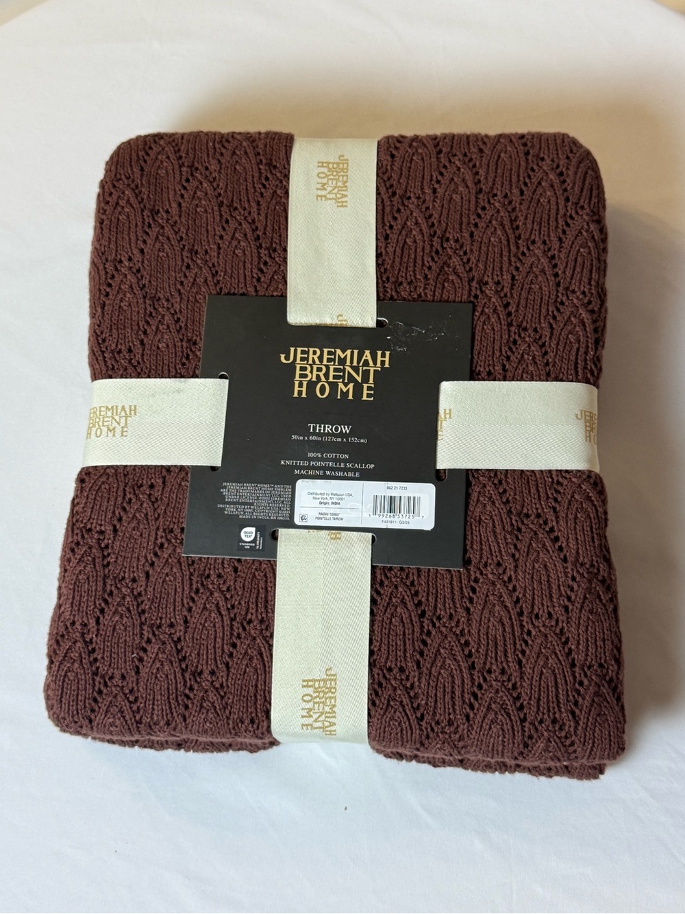 Brown Knit Throw Blanket